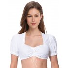 US CLEARLOVE Women Dirndl Blouse Traditional Bavarian Oktoberfest White