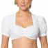  US Direct  CLEARLOVE Women s Bavarian Oktoberfest Traditional Dirndl Blouse Beer Garden Drawstring Crop Top white L
