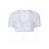  US Direct  CLEARLOVE Women s Bavarian Oktoberfest Traditional Dirndl Blouse Beer Garden Drawstring Crop Top white XXL