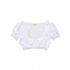  US Direct  CLEARLOVE Women s Lace Stitching Floral Short Sleeve German Dirndl Oktoberfest Blouse Crop Top White XXL