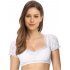  US Direct  CLEARLOVE Women s Lace Stitching Floral Short Sleeve German Dirndl Oktoberfest Blouse Crop Top White XXL