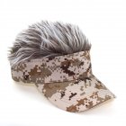 [US Direct] Camouflage Baseball Cap Show Wigs Caps Sunshade Hip Hop Hat Yellow camouflage blonde wig_adjustable