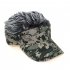  US Direct  Camouflage Baseball Cap Show Wigs Caps Sunshade Hip Hop Hat Army green camouflage gray wig adjustable
