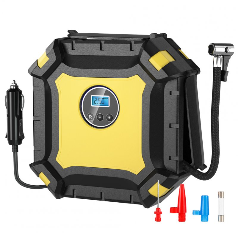 US Car Inflatable Pump Digital Display Black + Yellow TP02 / BSD6022 No rules
