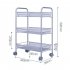  US Direct  Carbon Steel Honeycomb Mesh 3 Layers Removable Storage  Cart 44 X 26 X 62cm Silver