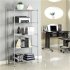  US Direct  Carbon Steel 5 Layer Storage  Rack Assembled Metal Shelving Rack For Kitchen Bedroom Silver gray