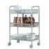  US Direct  Carbon Steel Honeycomb Mesh 3 Layers Removable Storage  Cart 44 X 26 X 62cm Silver