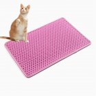 [US Direct] Cat Litter Mat Waterproof Urine Proof Double Layer Litter Trapping Mat With Mili Shape Hole Design pink