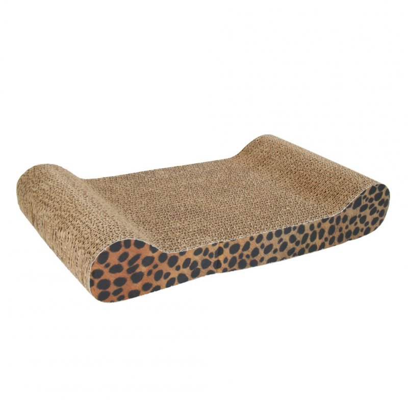 [US Direct] Cat  Scratching  Board  Toy Thick Corrugated Paper Grinding Claw Plate With Catnip tan