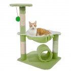 US Cat Wooden Climbing Tower Soft Cat Climb Tree Play House Green