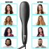  US Direct  Ceramic Hair Straightener Brush With Ionic Generator 30s Fast Even Heating For Straightening Curling  Black