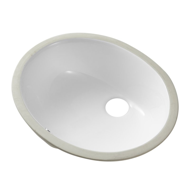 [US Direct] Ceramic Oval Undermount White Bathroom Sink Art Basin