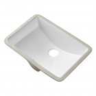 [US Direct] Ceramic Rectangular  Undermount White Bathroom  Sink Art Basin