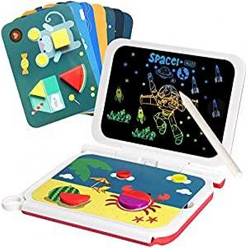 [US Direct] Children 2-in-1 Lcd  Writing  Tablet, Electronic Graffiti Colorful Drawing Board Educational Toys, For Toddler Preschool Learning As shown