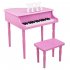  US Direct  Children 30 key Wooden  Piano With Music Stand Mechanical Sound Mdf Wooden 4feet Piano Toys For Kid Pink