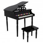 [US Direct] Children 30-key Wooden  Piano With Music Stand Mechanical Sound Mdf Wooden 4feet Piano Toys For Kid black