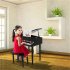  US Direct  Children 30 key Wooden  Piano With Music Stand Mechanical Sound Mdf Wooden 4feet Piano Toys For Kid black