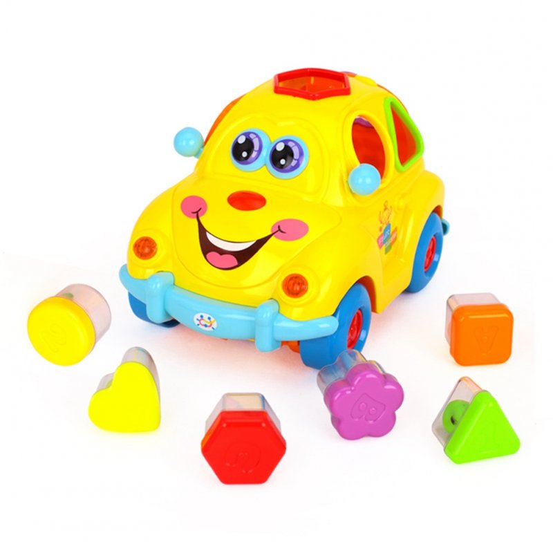 US Children Battery Operated Intelligent Fruit Blocks Car Toy, Bump and Go Action, Light and Music