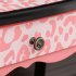  US Direct  Children Dresser Red Leopard Print Three fold Mirror Single Drawer Arc Feet Children Dresser red