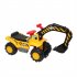  US Direct  Children Excavator Toy Car With 2pcs Plastic Artificial Stones 1pc Safety Helmet Without Power Yellow