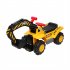  US Direct  Children Excavator Toy Car With 2pcs Plastic Artificial Stones 1pc Safety Helmet Without Power Yellow