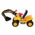  US Direct  Children Excavator Toy Car With 2pcs Plastic Artificial Stones 1pc Safety Helmet Without Power Yellow