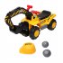  US Direct  Children Excavator Toy Car With 2pcs Plastic Artificial Stones 1pc Safety Helmet Without Power Yellow