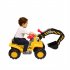  US Direct  Children Excavator Toy Car With 2pcs Plastic Artificial Stones 1pc Safety Helmet Without Power Yellow