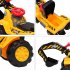  US Direct  Children Excavator Toy Car With 2pcs Plastic Artificial Stones 1pc Safety Helmet Without Power Yellow