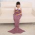  US Direct  Children Lotus Leaf Edge Knit Mermaid Tail Blanket Sleeping Bag 70 140cm