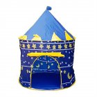 [US Direct] Children Portable Play Tent Lightweight Compact Folding Kids Castle Spire Cylindrical Cubby Play House blue