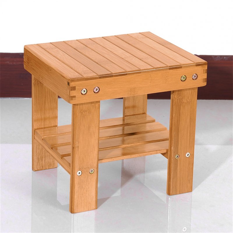 US Children  Stool Bamboo Step Stool For Kids Household Seat Furniture Accessories Wood color