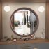  US Direct  Circle Mirror with Wood Frame  Round Modern Decoration Large Mirror for Bathroom Living Room Bedroom Entryway  Walnut Brown  24 