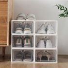 US Clear Shoe Storage Box Stackable Space Saving Sneaker Shoe Organizer