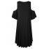  US Direct  Clearlove Women s Stylish Summer Dress Solid Round Neck Cold Shoulder Loose Casual Blouse Dress