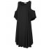  US Direct  Clearlove Women s Stylish Summer Dress Solid Round Neck Cold Shoulder Loose Casual Blouse Dress