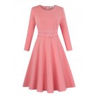US CLEARLOVE Women's Long Sleeve Lace Stitching Cocktail Party Ball Gown Club Evening Wedding Dress