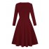  US Direct  Clearlove Women s Long Sleeve Lace Stitching Cocktail Party Ball Gown Club Evening Wedding Dress