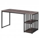  US Direct  Computer  Desk For Small Spaces With Shelves 55 Inch Gaming Desk Office Desk For Home Office  brown 