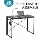 [US Direct] Computer Desk Home Office Desk, Portable Folding Table Writing Study Desk, Modern Simple PC Desk for small spaces