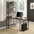  US Direct  Computer  Desk With 5 Layers Of Open Bookshelf Home Office Table With Plenty Storage Space Brown