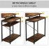 US Direct  Computer Desk With 5 layer Bookshelves 2 Open Storage Shelves Multifunctional Drawing Table With Tiltable Table Top Brown