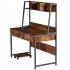  US Direct  Computer  Desk With Book Shelf Space saving Table Home Office Furniture Brown