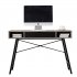  US Direct  Computer Desk with Drawer  Home Office Table Writing Study Table 43 inches  Walnut Black Drawer