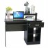  US Direct  Computer Desk Modern Style 15mm Particle Board Writing Desk Table With Storage Drawer Shelf For Home Office Workstation black