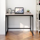 [US Direct] Computer Desk, Modern Simple Style Desk for Home Office, Sturdy Writing Desk