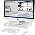  US Direct  Computer Monitor Stand Desktop Stand Shelf Organizer With Keyboard Storage Space For Laptop Pc Printer Office Supplies White