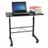  US Direct  Computer Table Black Desktop Black Pipe Rack Standing Desk Adjustable Height Movable Table black