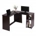  US Direct  Corner Computer Desk L Shaped Home Office Workstation Writing Study Table with 2 Storage Shelves and Hutches