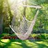  US Direct  Cotton Rope Hanging  Chair Sky Chair Swing For Indoor Outdoor Garden Yard Beige